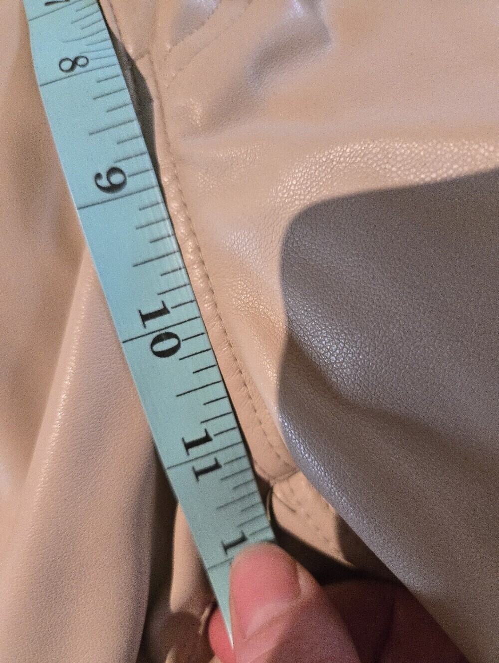 Mexx | Beige Faux Leather Straight Leg Pants, Size 6 - Picture 8 of 10
